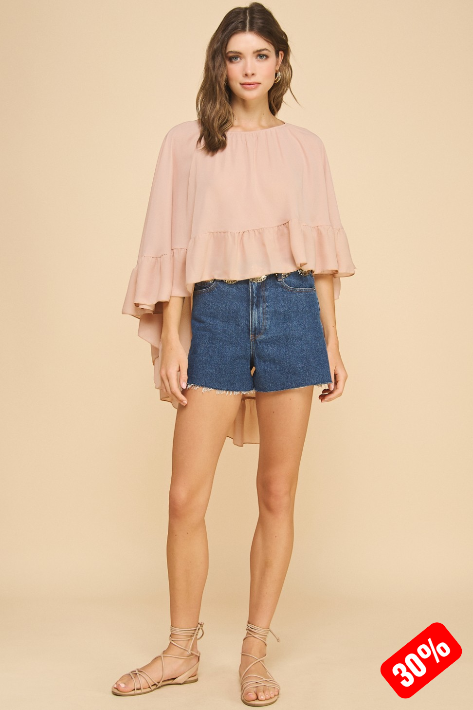 Top bohemio con volantes