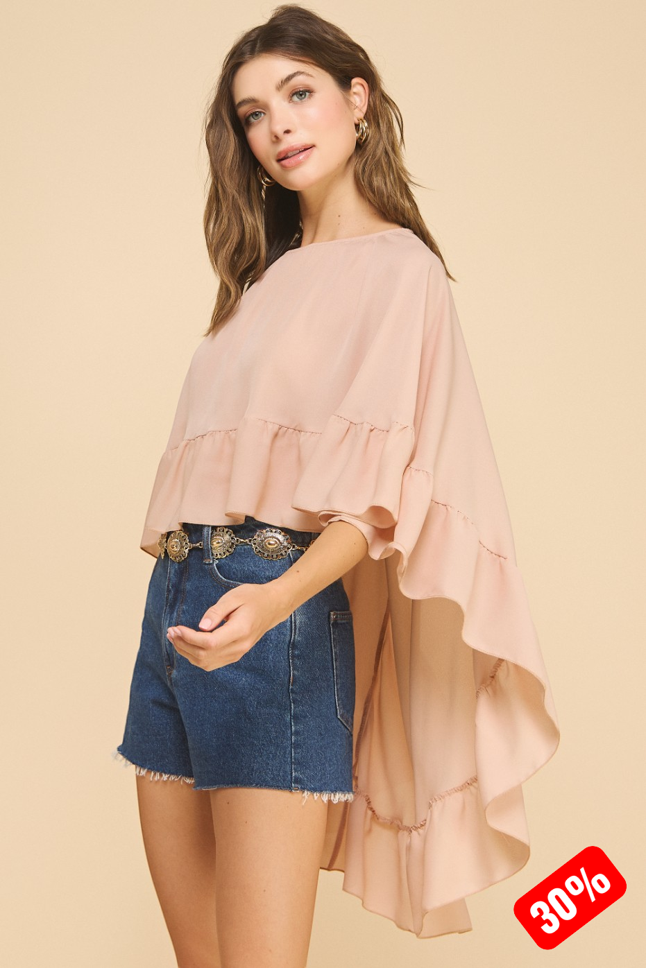 Top bohemio con volantes
